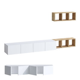 Hanah Home Mueble de TV Blanco y Roble